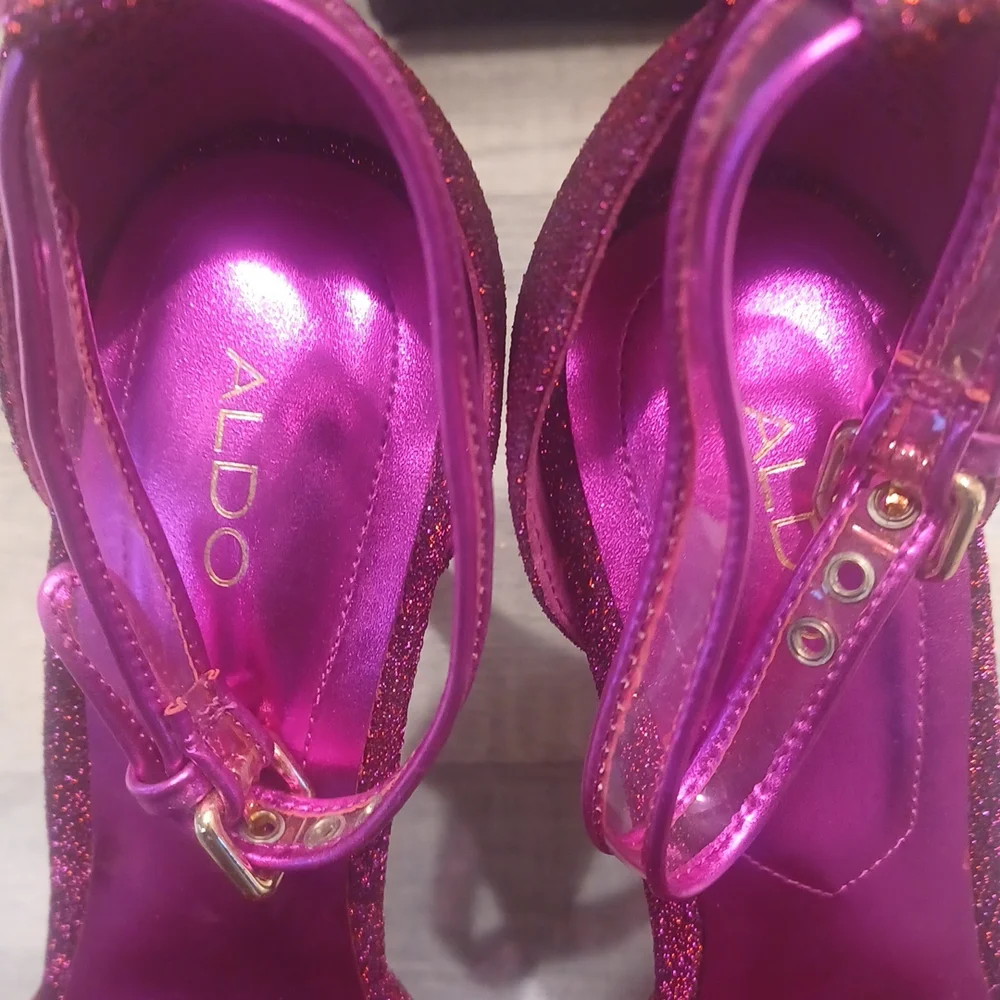 NWOT ALDO Hobo Rhinestone Pumps Plate Form Wedding Women Shoes - Picture 8 of 10